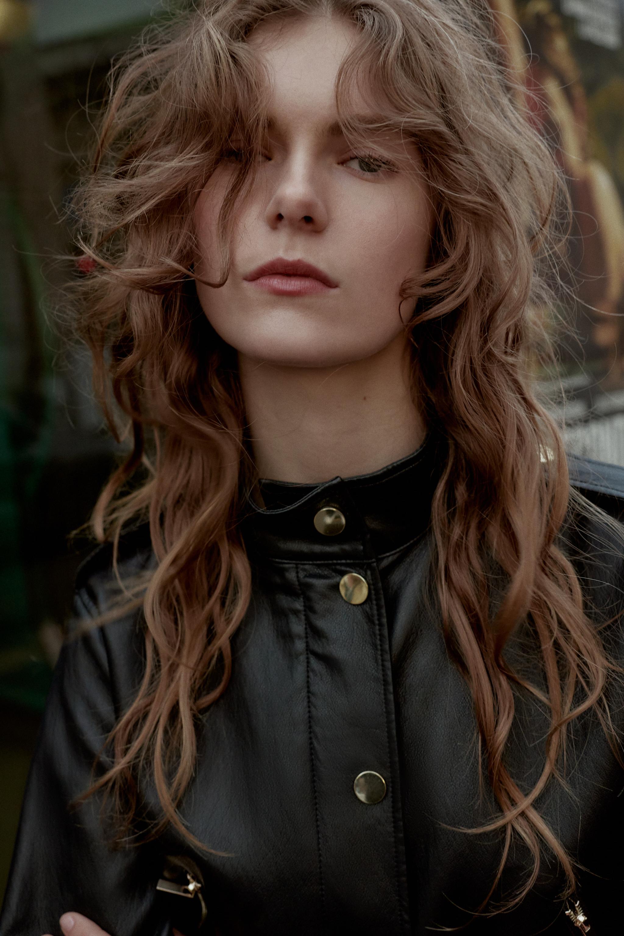 FAUX LEATHER BELTED JACKET